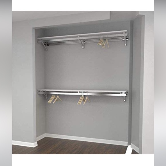 New Oval Closet Rod with End Supports - CHROME 4 feet - set of 3